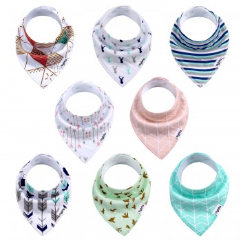 Ayboo Baby Bandana Drool Bibs, 8 Pack Infant Bibs - Baby Gift Set for Drooling and Teething, Organic Cotton, Soft and Absorbent, Hypoallergenic Bibs for Boys & Girls (Style 2)